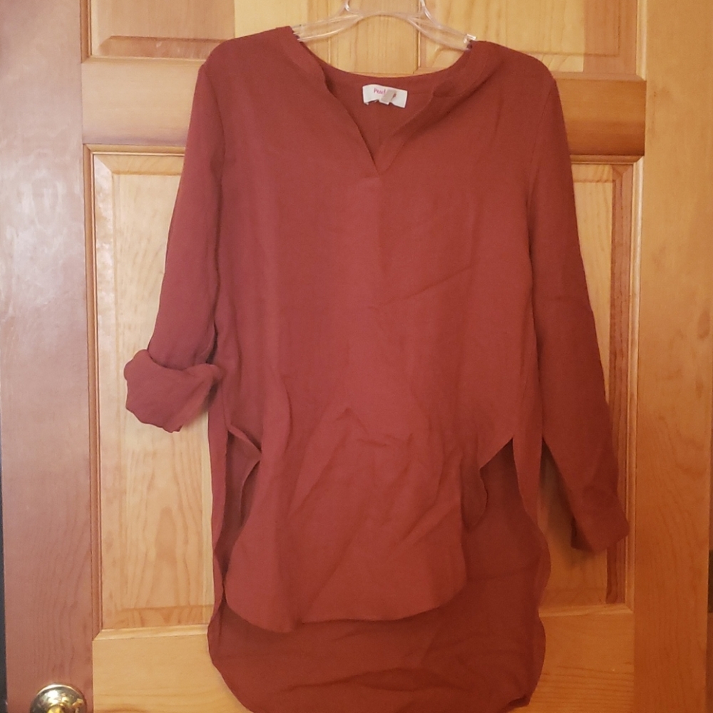 Peach Love California Hi-lo tunic top NWOT